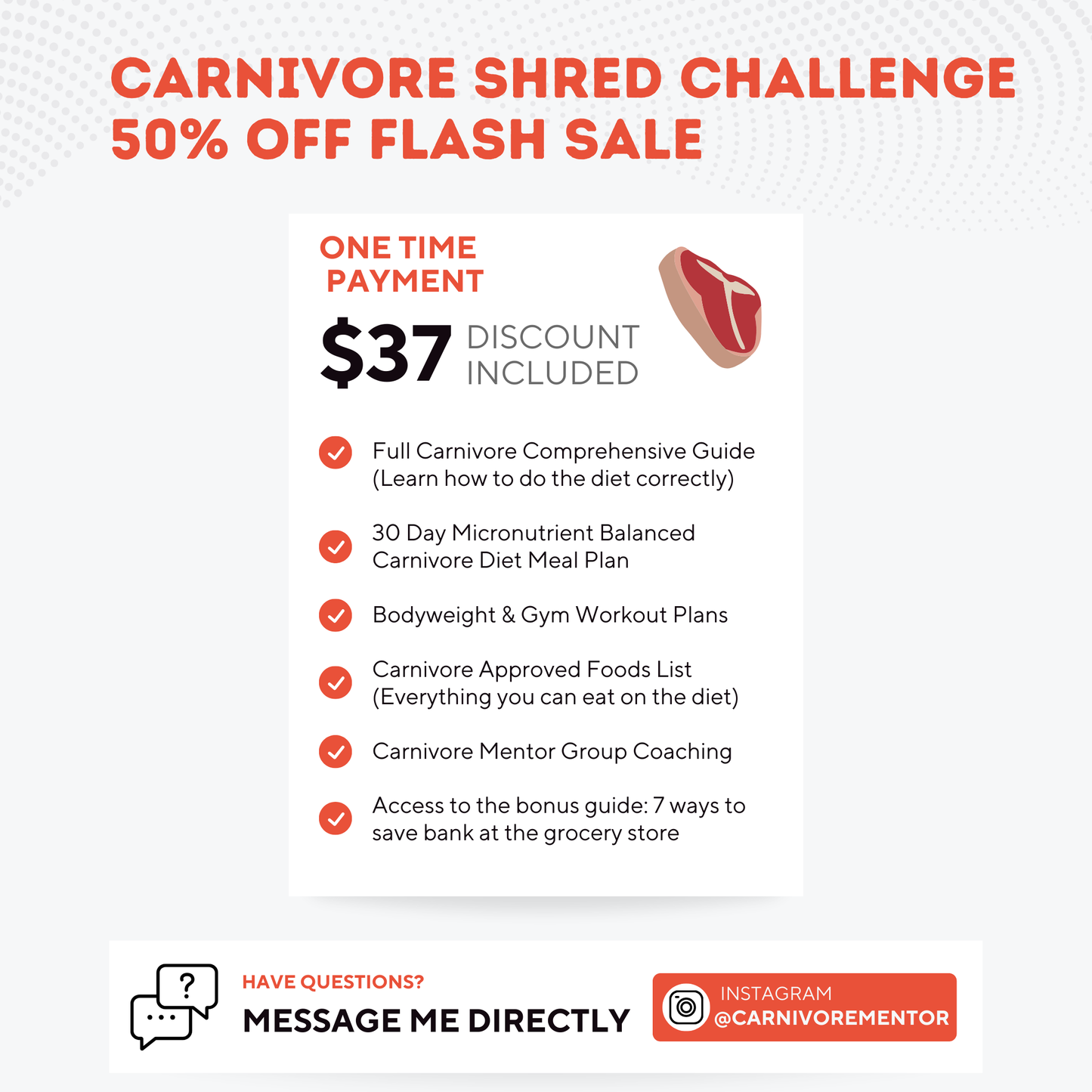 BUNDLE: Full Carnivore Guide + 30 Day Challenge + Group Coaching